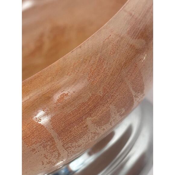 Set of 4 Vintage MCM Salad Bowls Hellerware Wood & Chrome Pedestal Replacement - Picture 12 of 16